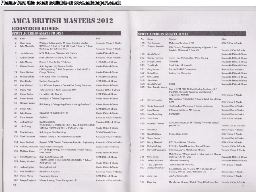 Event programme page